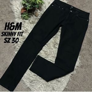 H&M Skinny Fit Jeans-Sz 30-Black-Stretchy